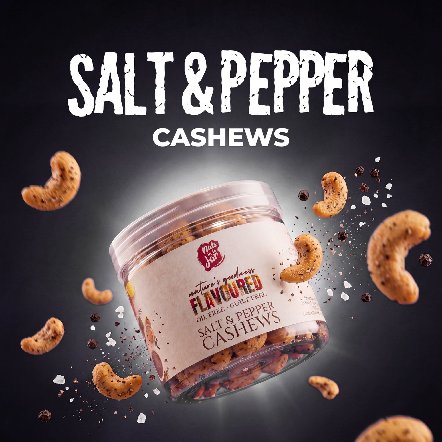 Flavoured Premium Salt & Pepper Cashews 250 Grams