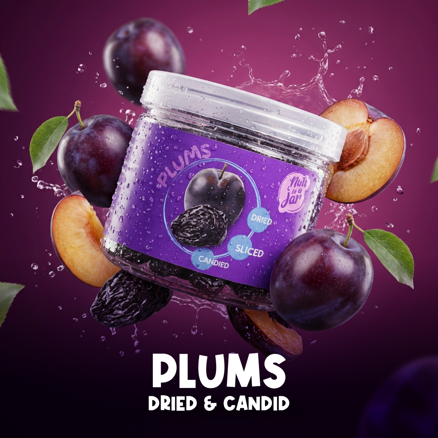 Dried & Candied Black Plums Whole 250 Grams