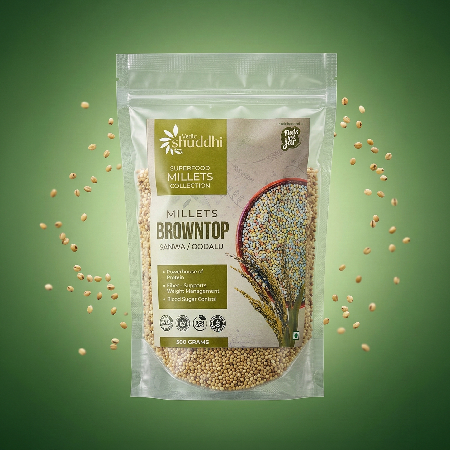 Vedic Shuddhi Browntop Millet 500g (Sanwa / Oodalu)