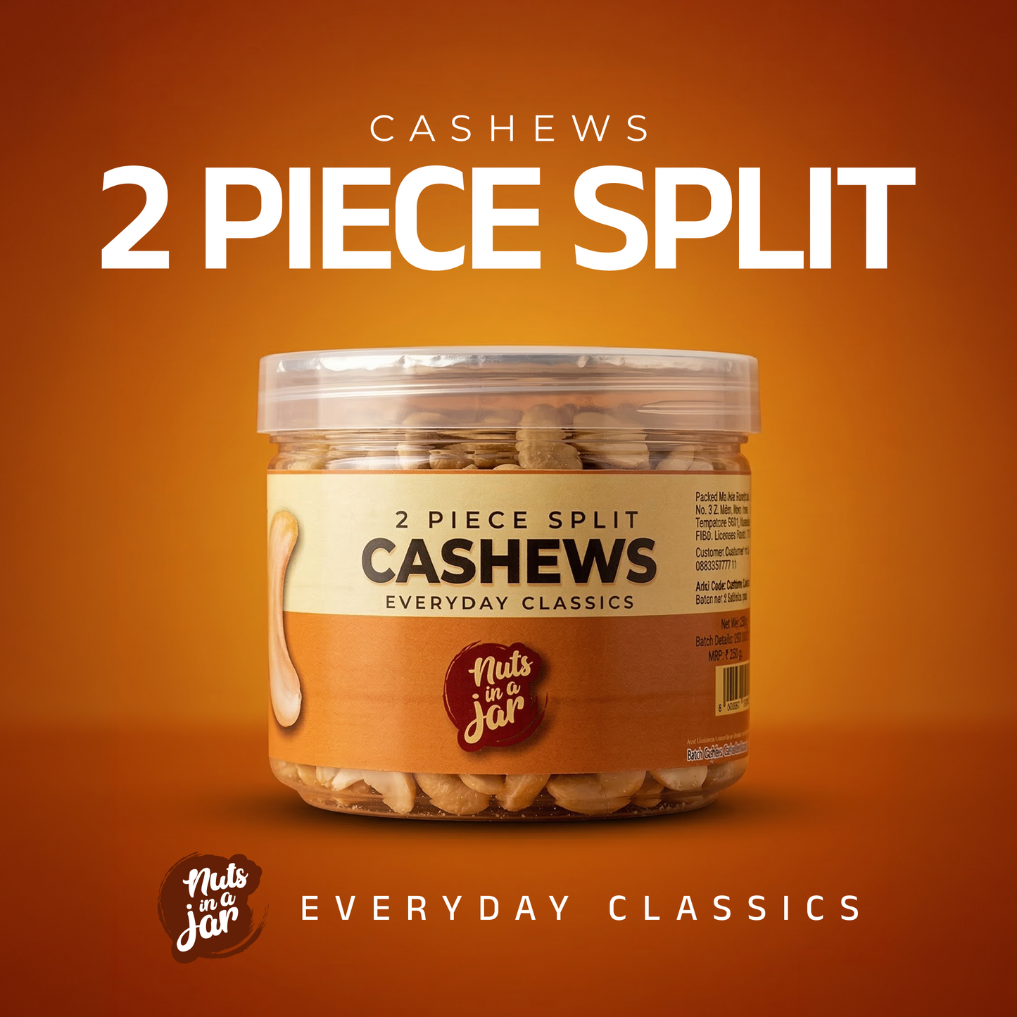 Cashews 2 Piece Everyday Classics – 250g Premium Cashews