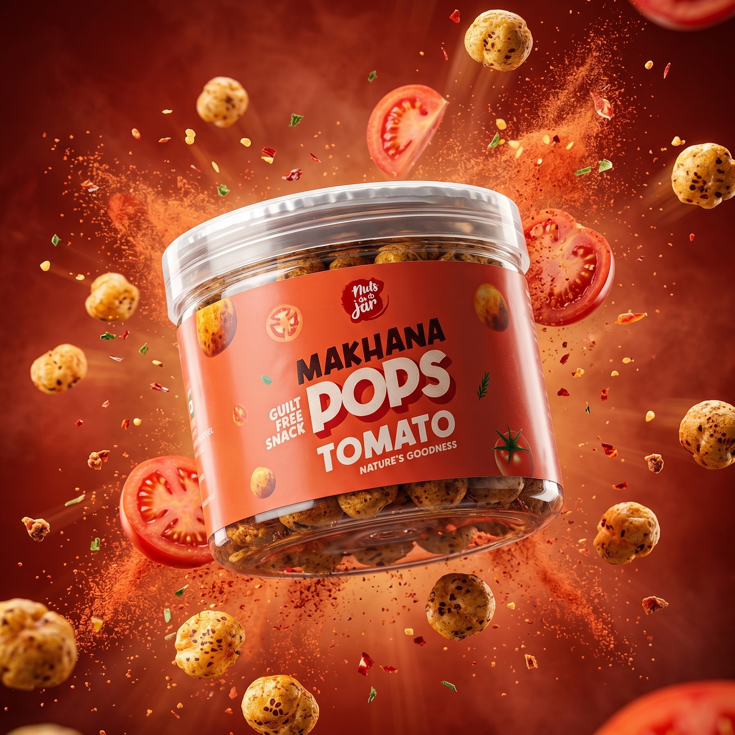 Zingy Tomato Flavored Makhana Pops 80 Grams