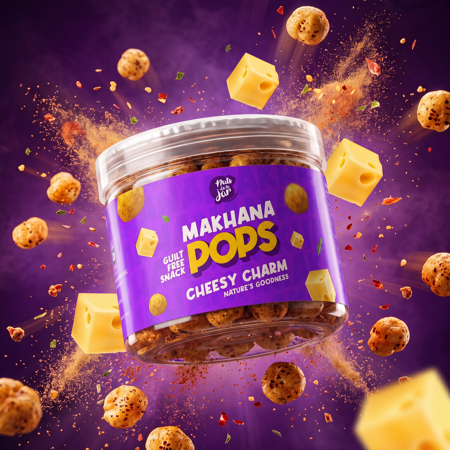 Cheesy Charm Flavored Makhana Pops 80 Grams