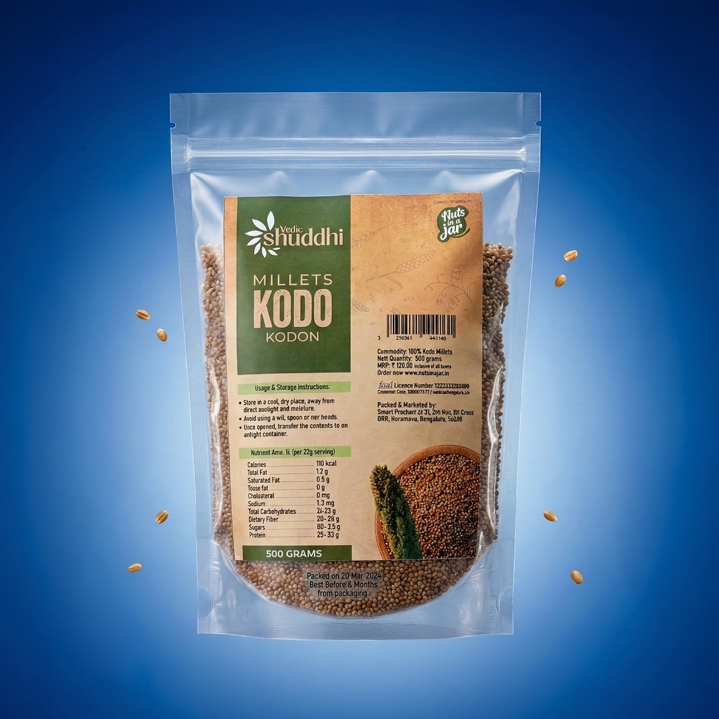 Vedic Shuddhi Kodo Millet 500g (Kodon Millet)