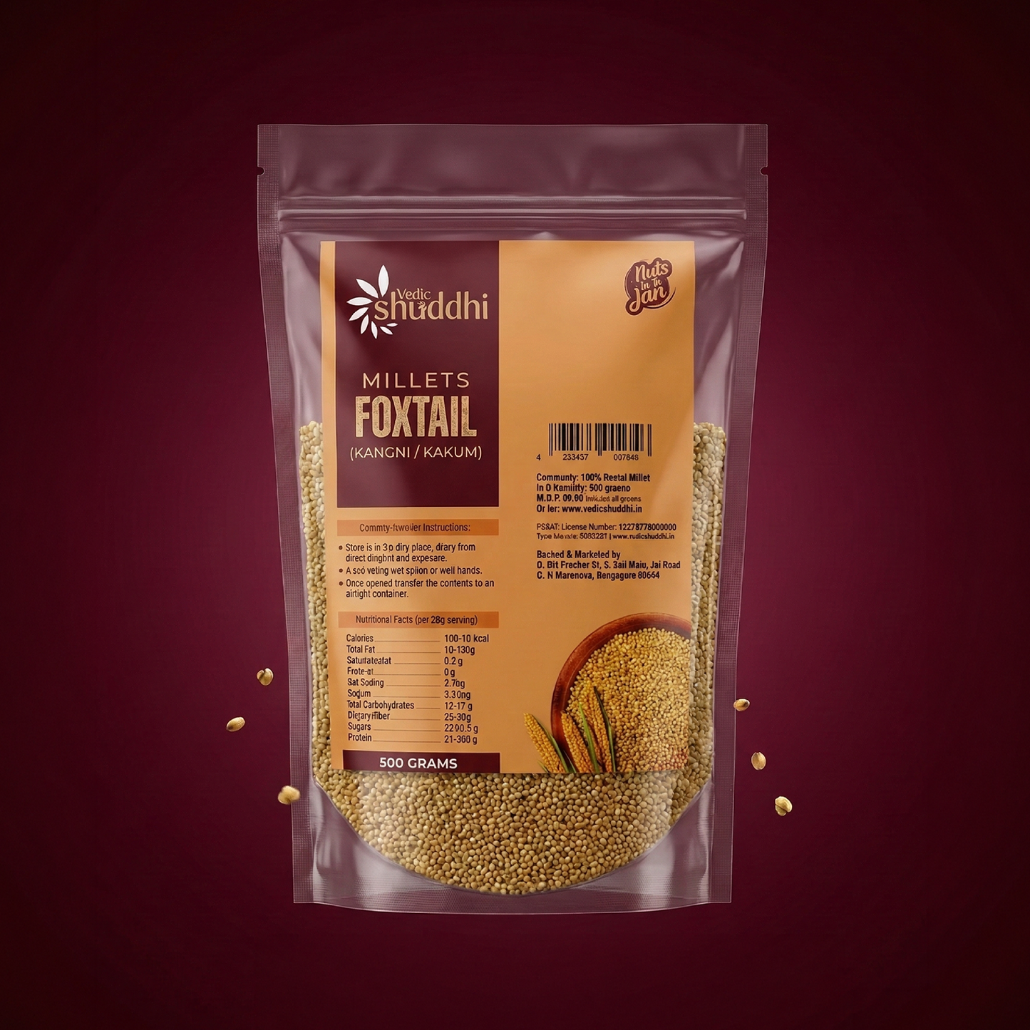 Vedic Shuddhi Foxtail Millet 500g (Kangni / Kakum)