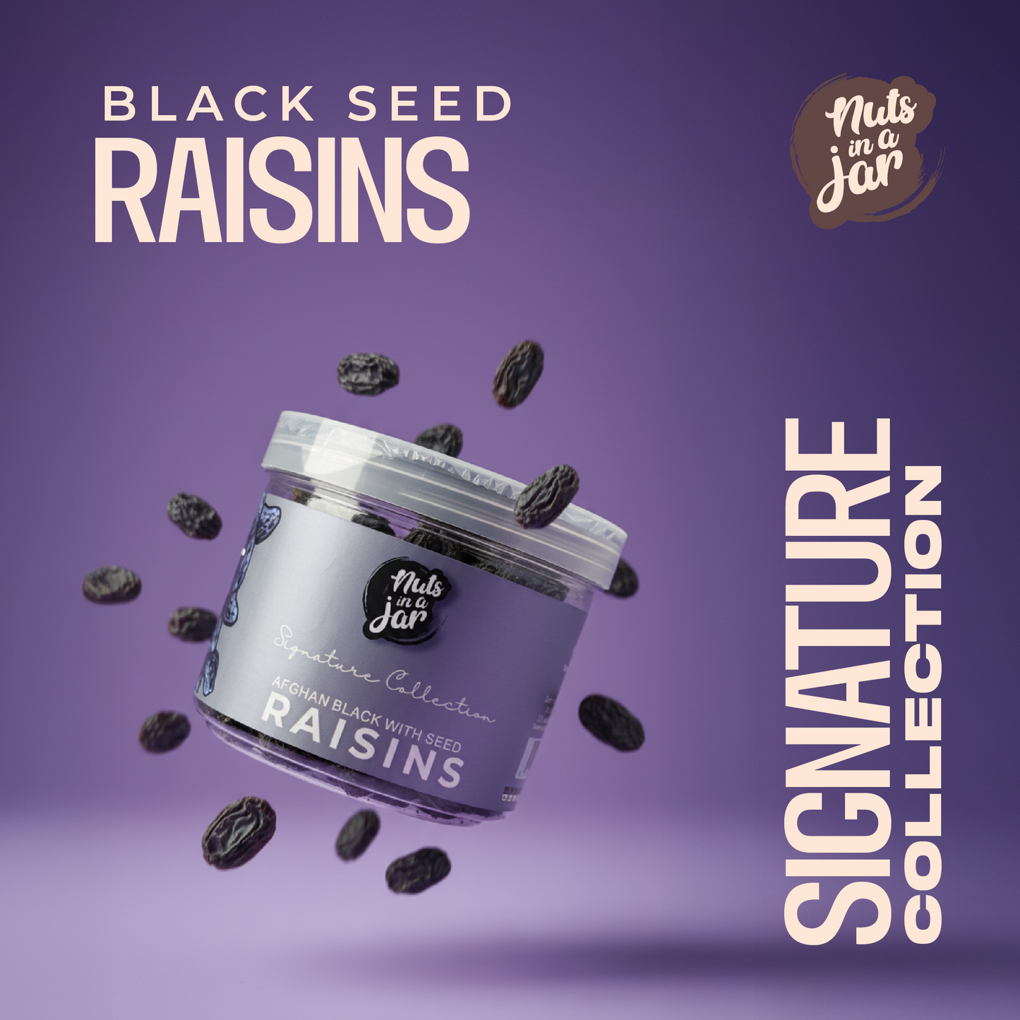 Afghan Black Raisins with Seed Signature 250 Grams