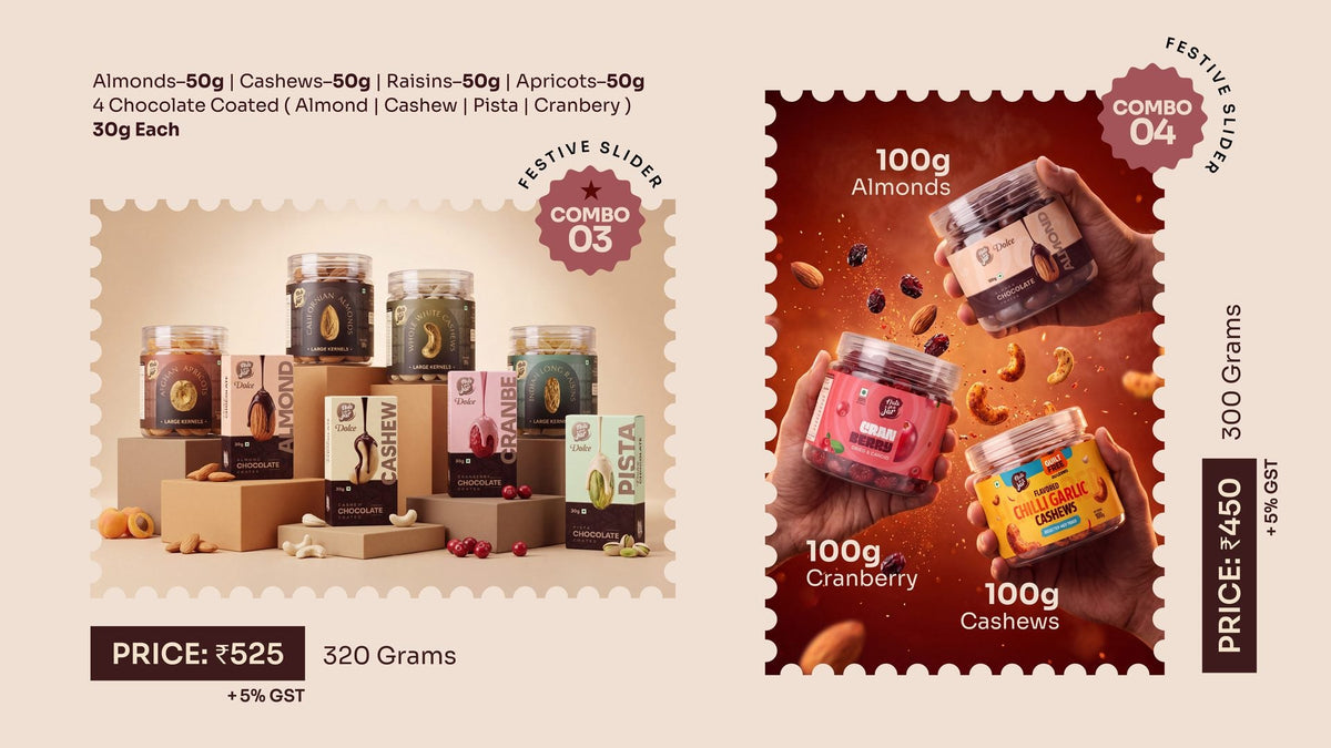 Festive Slider Combo 3 — dry fruit jars with chocolate-coated boxes