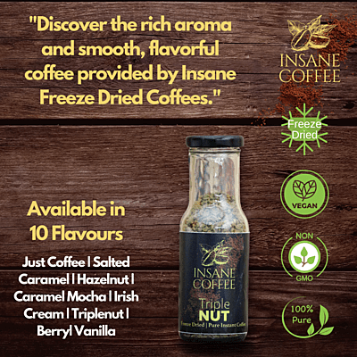 Insane Coffee Freeze Dried Triple Nut 50 Grams