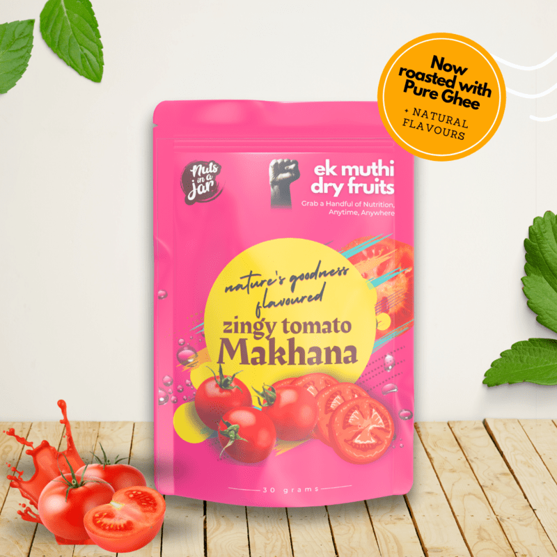 Ek Muthi Dryfruits Gourmet zingy Tomato Makhana 30 Grams Ek Muthi Dryfruits Gourmet zingy Tomato Makhana 30 Grams