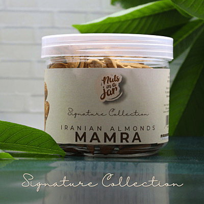 Nuts in a Jar Iranian Mamra Almonds Signature Collection 250 Grams