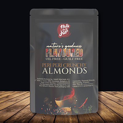 Ek Muthi Dryfruits Oil Free Flavoured Peri Peri Crunchy Almonds 30 Grams