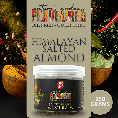 Oil Free Flavoured Salted Pepper Peaks Almonds 250 Grams