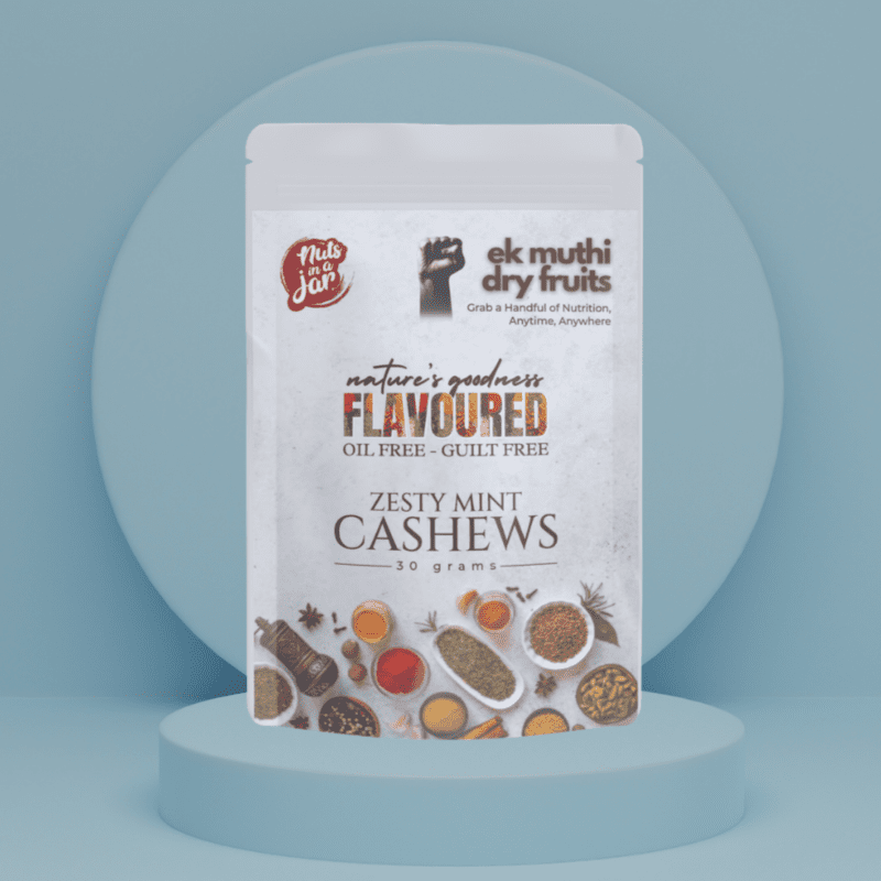 Ek Muthi Dryfruits Oil Free Flavoured Zesty Mint Cashew 30 Grams Ek Muthi Dryfruits Oil Free Flavoured Zesty Mint Cashew 30 Grams
